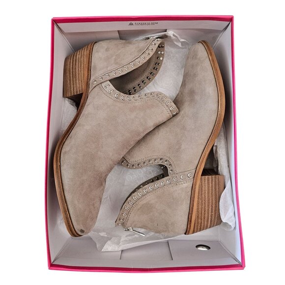 Vince Camuto Prafinta Suede Ankle Booties 10M Château Studded Detailing - Picture 12 of 15